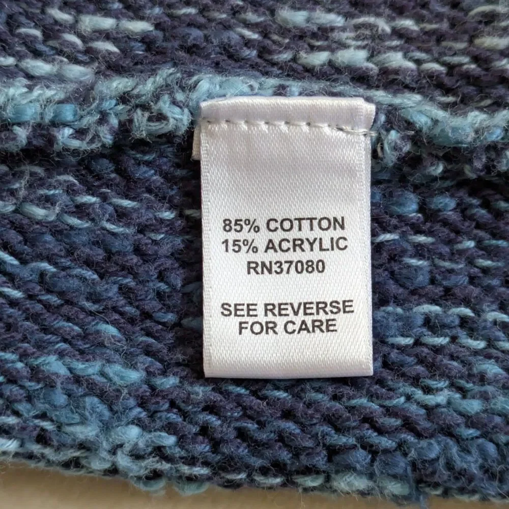 Cato C EST. 1946 Blue Marled Knit Sweater Vest Longline Open Front Cardigan L - Picture 9 of 13